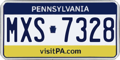PA license plate MXS7328