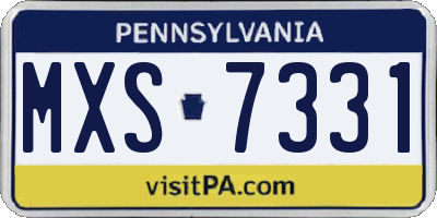 PA license plate MXS7331