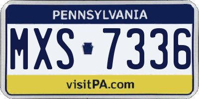 PA license plate MXS7336