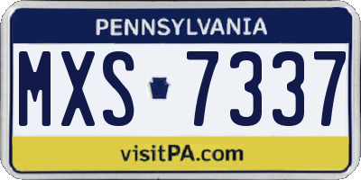 PA license plate MXS7337
