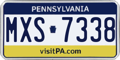 PA license plate MXS7338