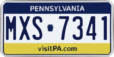 PA license plate MXS7341