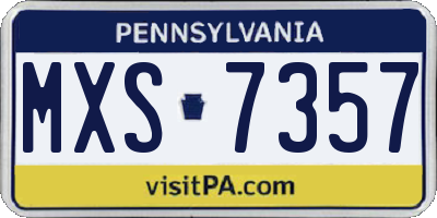 PA license plate MXS7357
