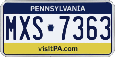 PA license plate MXS7363