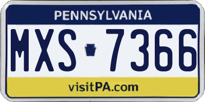 PA license plate MXS7366