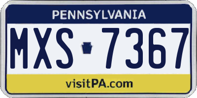 PA license plate MXS7367