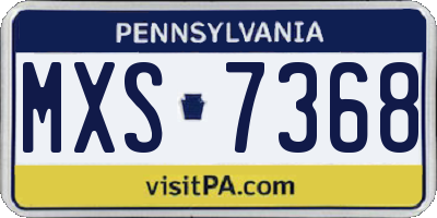 PA license plate MXS7368