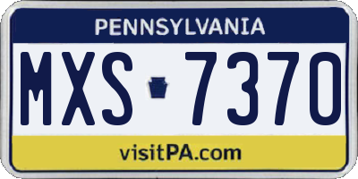 PA license plate MXS7370
