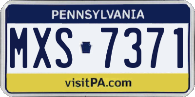 PA license plate MXS7371