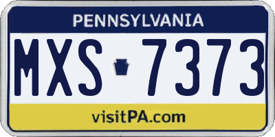 PA license plate MXS7373