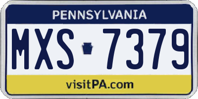 PA license plate MXS7379