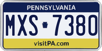 PA license plate MXS7380