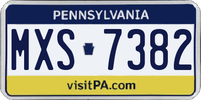 PA license plate MXS7382