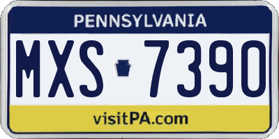 PA license plate MXS7390
