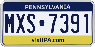 PA license plate MXS7391