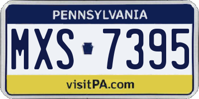 PA license plate MXS7395