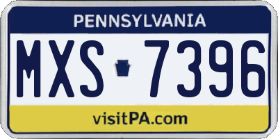 PA license plate MXS7396
