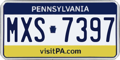 PA license plate MXS7397