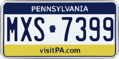 PA license plate MXS7399