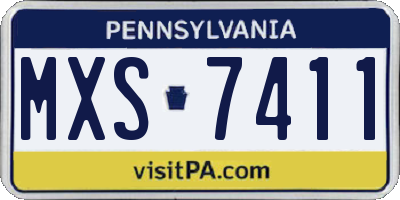 PA license plate MXS7411
