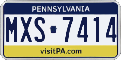 PA license plate MXS7414