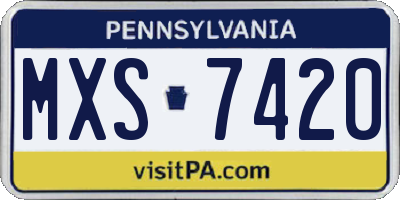 PA license plate MXS7420
