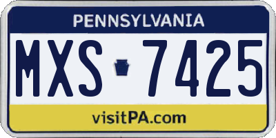 PA license plate MXS7425