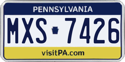 PA license plate MXS7426