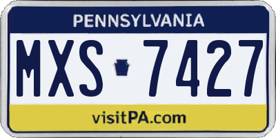 PA license plate MXS7427