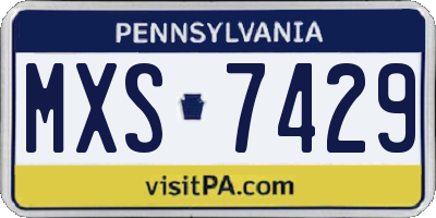 PA license plate MXS7429