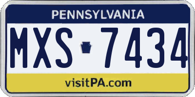 PA license plate MXS7434