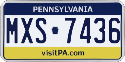 PA license plate MXS7436
