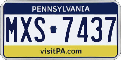 PA license plate MXS7437