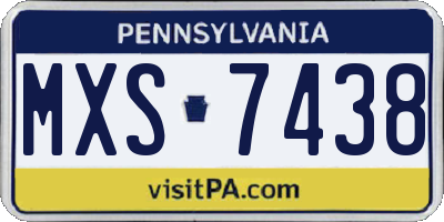 PA license plate MXS7438