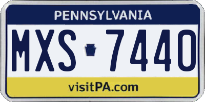 PA license plate MXS7440