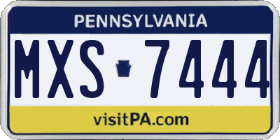 PA license plate MXS7444