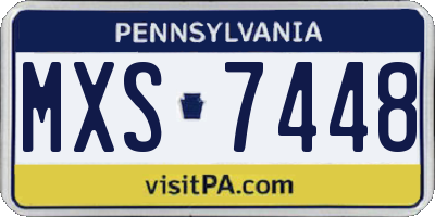 PA license plate MXS7448