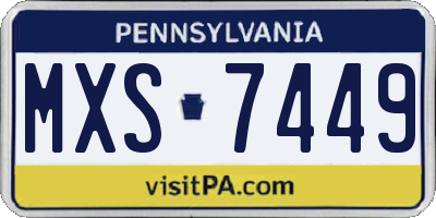 PA license plate MXS7449