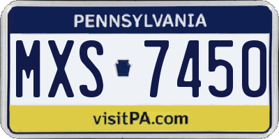 PA license plate MXS7450