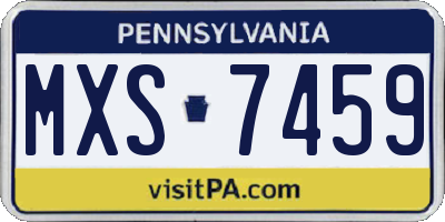 PA license plate MXS7459