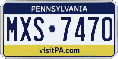 PA license plate MXS7470