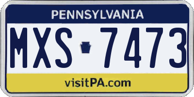 PA license plate MXS7473