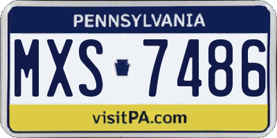 PA license plate MXS7486