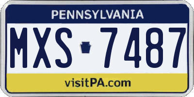 PA license plate MXS7487