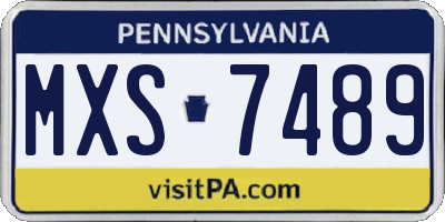 PA license plate MXS7489