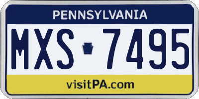 PA license plate MXS7495