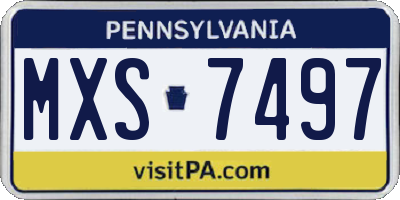PA license plate MXS7497