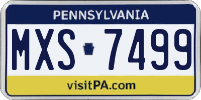 PA license plate MXS7499