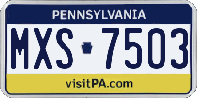 PA license plate MXS7503