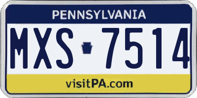 PA license plate MXS7514